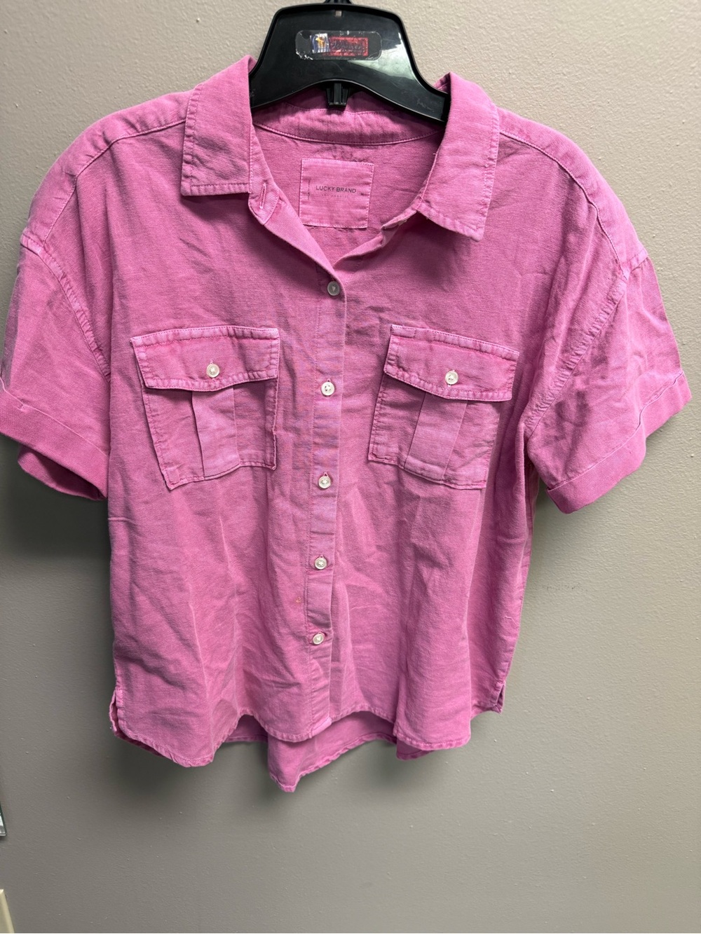 Lucky Brand Pink Collared Button-Up Shirt